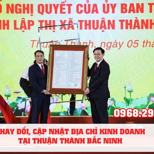 Cập nhật thay đổi đăng ký kinh doanh tại Thuận Thành Bắc Ninh