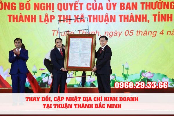 Cập nhật thay đổi đăng ký kinh doanh tại Thuận Thành Bắc Ninh