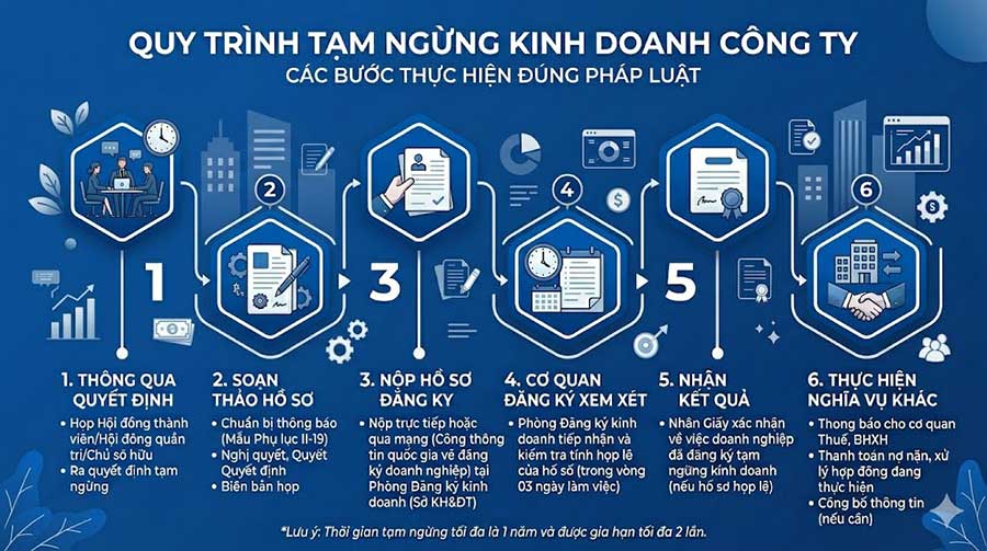 Quy trình tạm ngừng kinh doanh công ty
